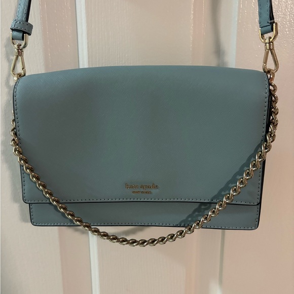 kate spade Handbags - Kate Spade Light Blue Crossbody Bag with Gold Chain